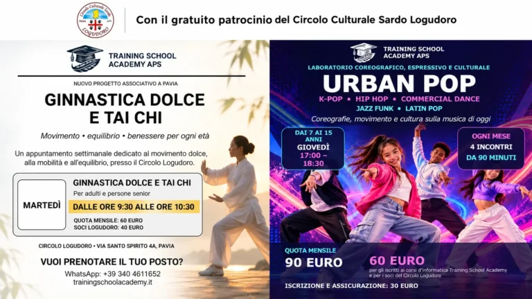 Ginnastica dolce e Tai Chi e Urban Pop al Circolo Logudoro Pavia